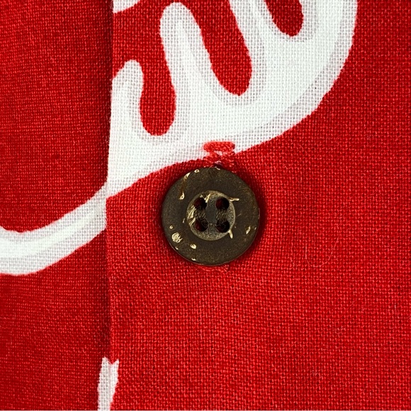 Vintage RJC size XL Men’s Red White Hibiscus Floral Button Up Hawaiian Shirt - Picture 4 of 6